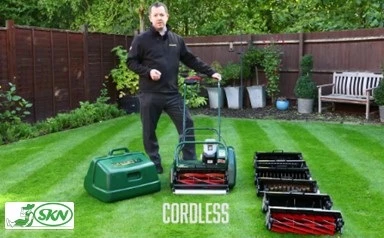 cordless lawnmower+ چمن زن شارژی تیغه سیلندری