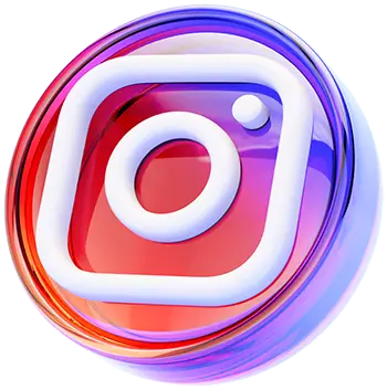 تصویر 3 بعدی لوگوی اینستاگرام