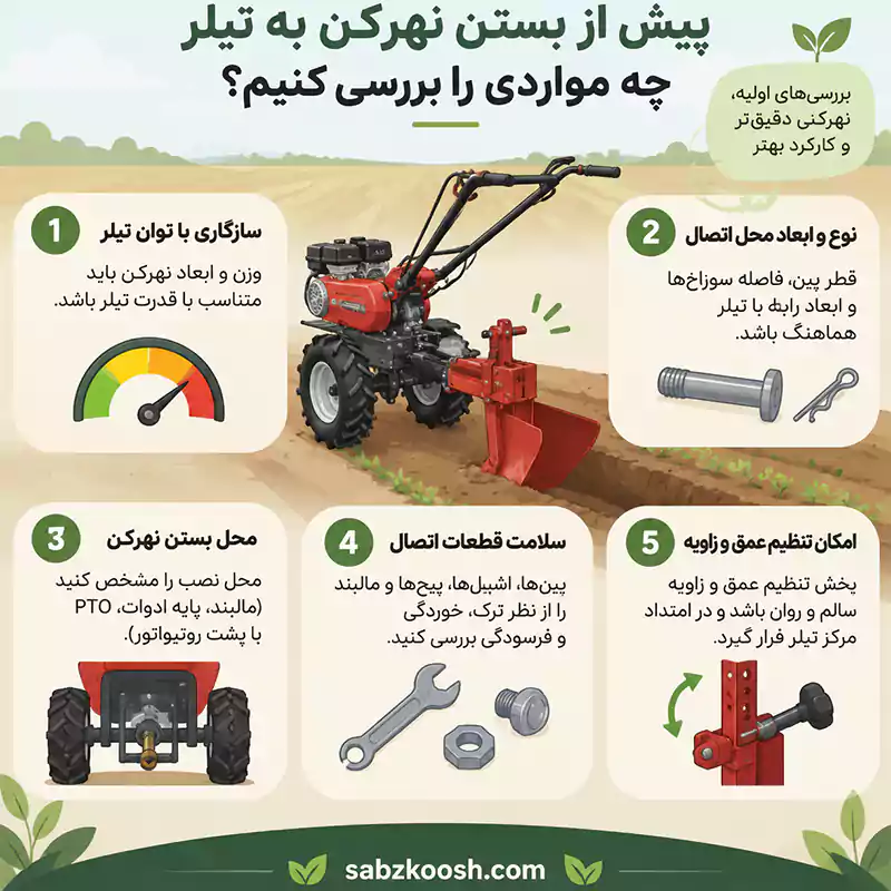 نکات قابل توجه قبل از بستن نهرکن تیلر